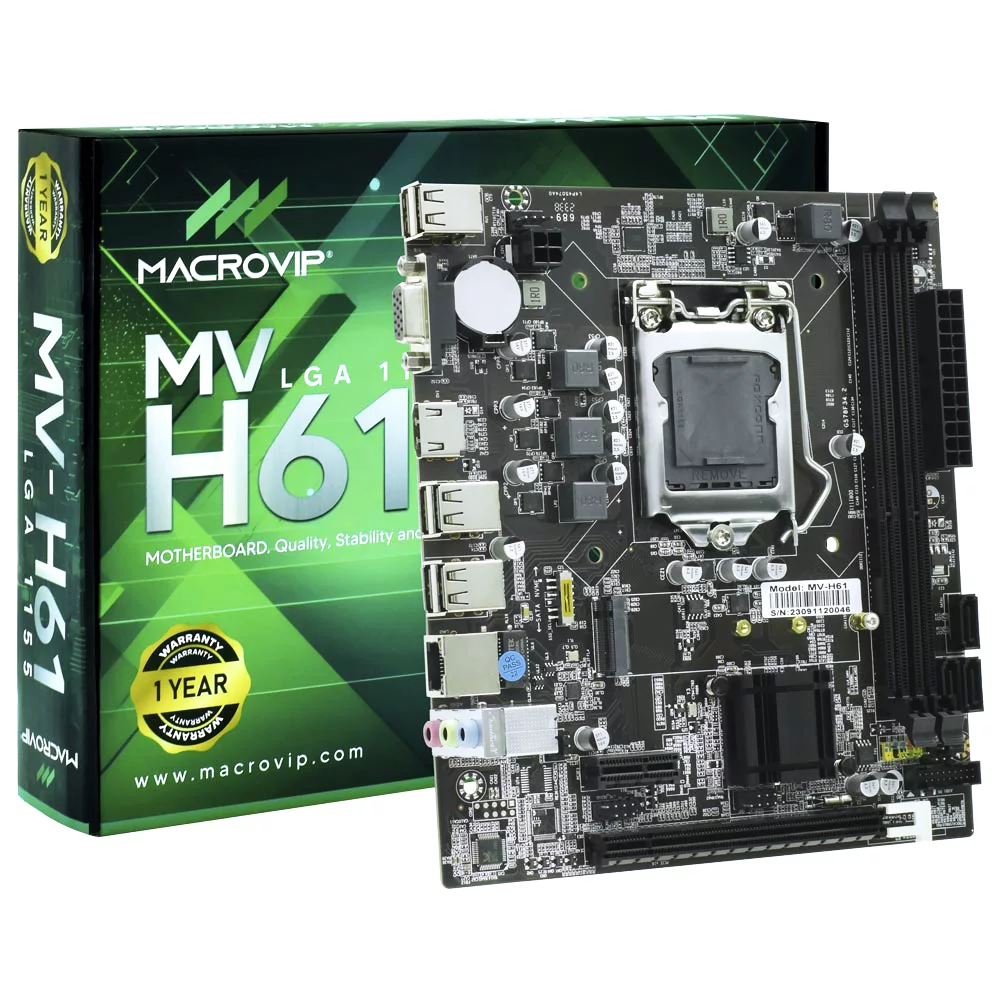 Placa Mãe Mb S1155 Macrovip Mv-h61 M.2 Ddr3 Glan Ddr3 Vga Hdmi - Cod: 4830